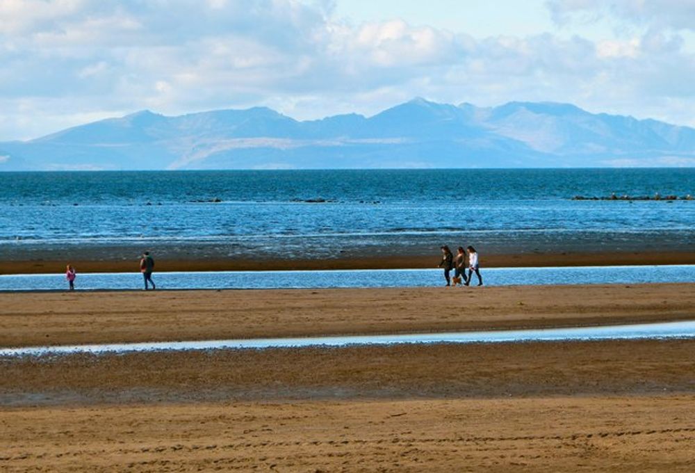 South Ayrshire — Ayr beach with the Isle of Arran